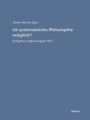 cover image of Ist systematische Philosophie möglich?